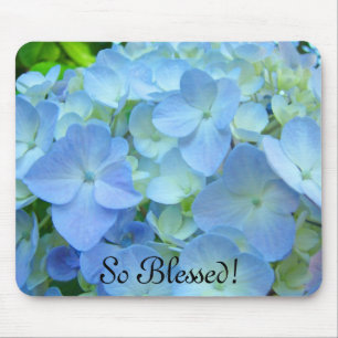 Tão Abencoado! mousepads Azuis Florais Hortênsias