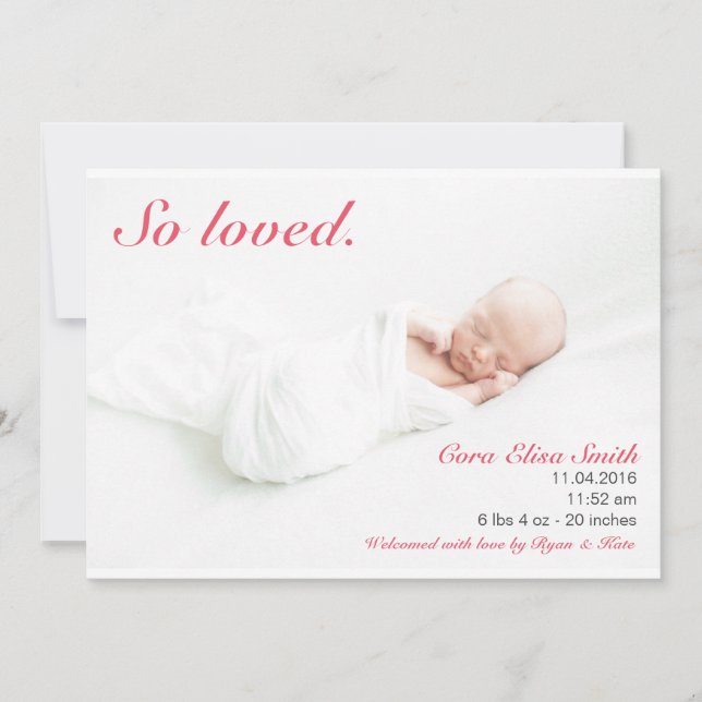 Tão Amado Anúncio de Nascimento (Frente)