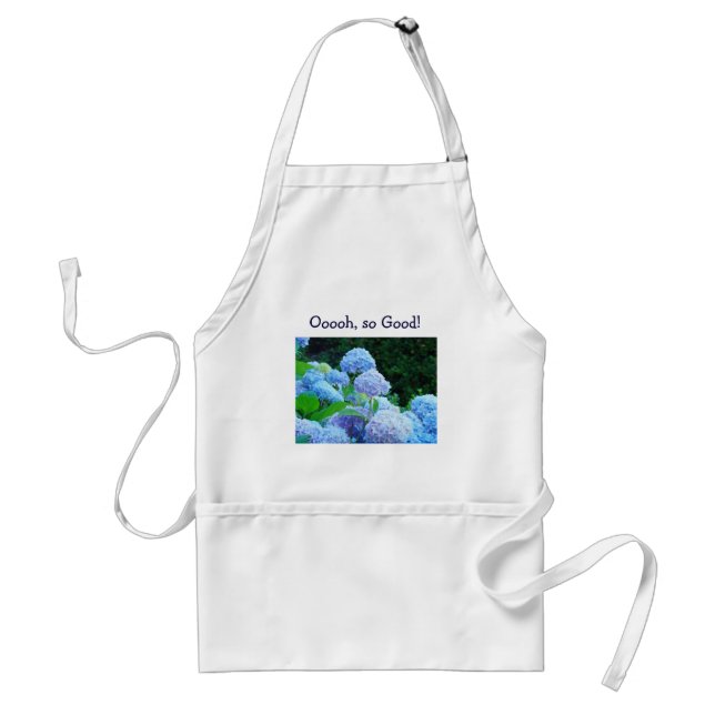 Tão bom! avental Flores de Hortênsia Azul (Frente)