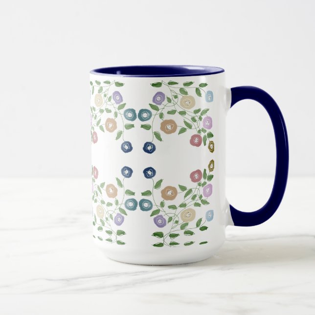 Tão Bonita Uma Caneca Flor Com Azul (Direita)