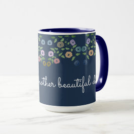 Tão Bonita Uma Caneca Flor Personalizada Com Azul