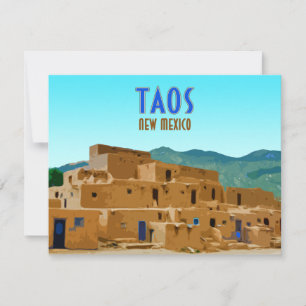 Taos Pueblos Novo México Vintage Flat Card