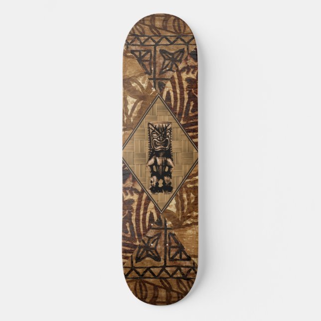 Tapa Tiki Hawaiian Skateboard (Frente)