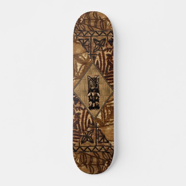 Tapa Tiki Hawaiian Skateboard (Frente)