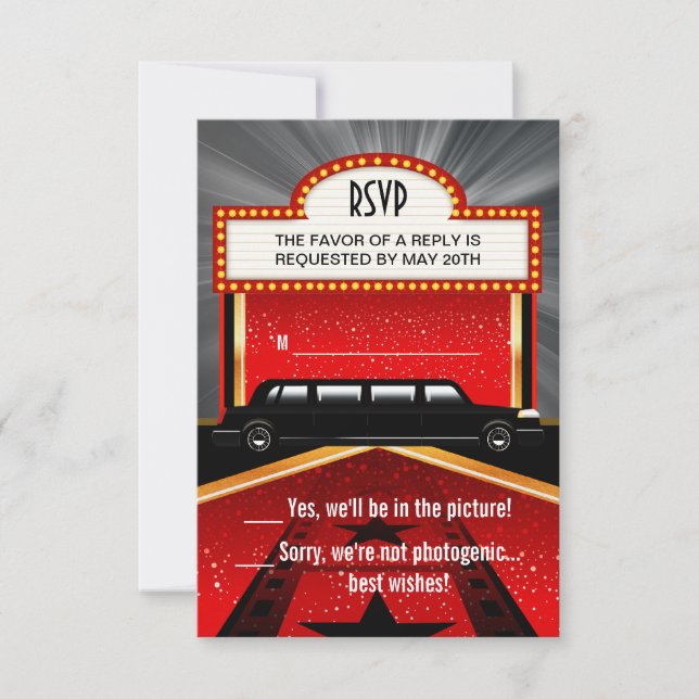 Tape Vermelho de Hollywood RSVP (Frente)