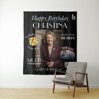 Tapeçaria Aniversário Personalizado Revista Capa F
