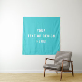 Tapeçaria ao quadrado personalizada - Azul ciano e