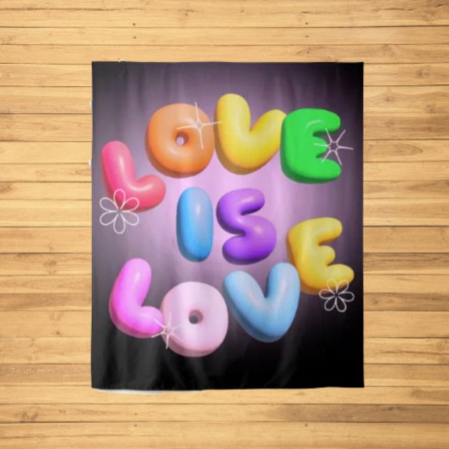 Tapeçaria Arco-Íris 3D Orgulho "O Amor é Amor" (Criador carregado)