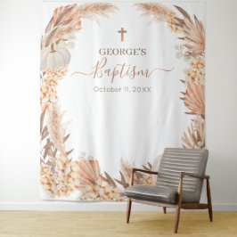 Tapeçaria Boho Pampas branco Abóbora Batismo banne