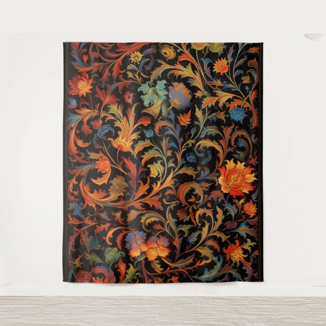 Tapeçaria Botânica - Cor Brilhante à Noite (Frente)