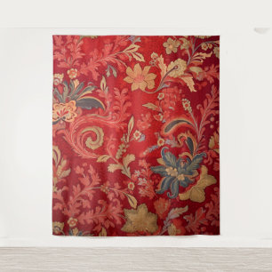 Tapeçaria Botânica - Floral em Vermelho