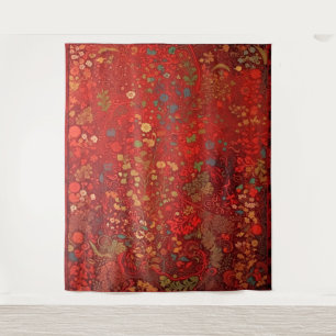 Tapeçaria Botânica - Impressionista Floral em Verm