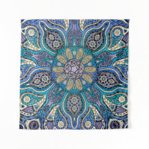 Tapeçaria celta roxa da parede da mandala do verde