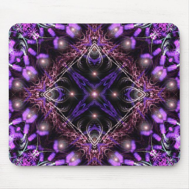 Tapeçaria clara roxa Mousepad do Fractal (Frente)