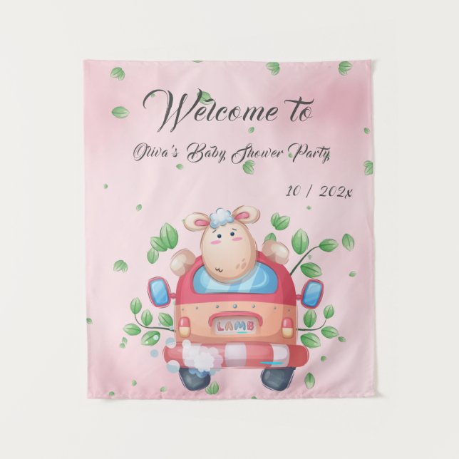 Tapeçaria com Chá de fraldas de borrego de bebê (Frente)