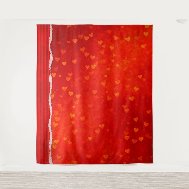 Tapeçaria com fotos de Dia de os namorados vermelh (Frente)