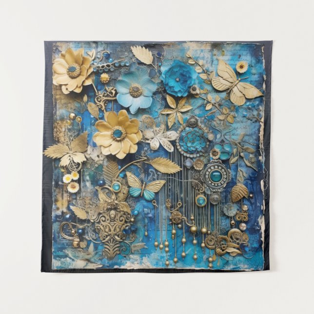 Tapeçaria com papel lixo antigo (Frente)