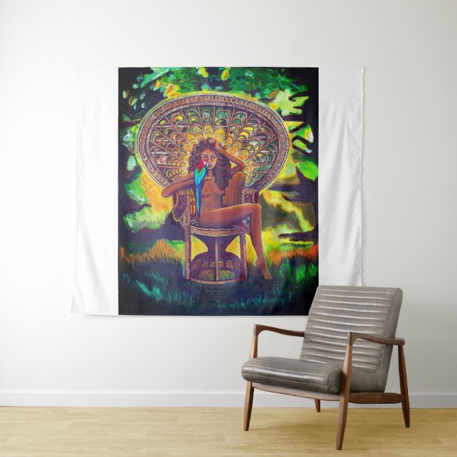 Tapeçaria da cena do jardim com imagem boêmica (In Situ (Horizontal))