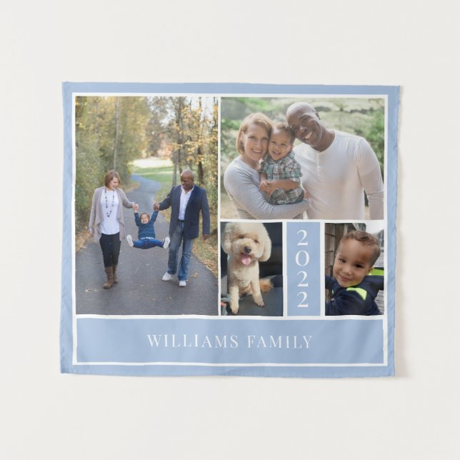 Tapeçaria da Colagem de Fotos da Família (Frente (Horizontal))
