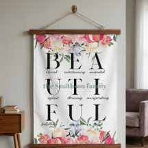 Tapeçaria da Família Floral Personalizada Vida Bon