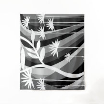 Tapeçaria da Ilustração Botânica Preta e Branca