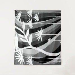 Tapeçaria da Ilustração Botânica Preta e Branca