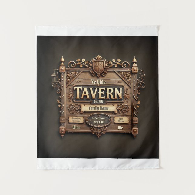 Tapeçaria da Parede Medieval Personalizável (Frente)