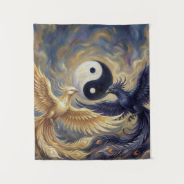Tapeçaria da Parede Yin Yang de Fênix