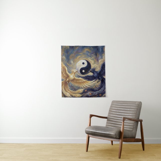 Tapeçaria da Parede Yin Yang de Fênix (In Situ)