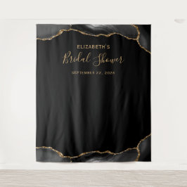 Tapeçaria de Ágata Dourada Preta para Chuveiro de 