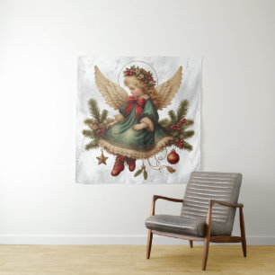 Tapeçaria de Anjo de Natal Vintage