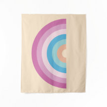 Tapeçaria de Arco-Íris Rosa, Azul e Laranja Retrô