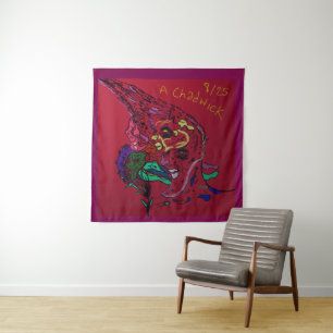 Tapeçaria de Arte da Galáxia da Lua Abstrata
