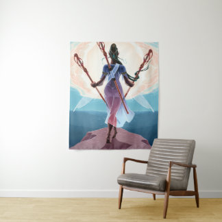 Tapeçaria de Arte Fantasia Três de Paus Tarot