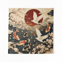 Tapeçaria de Arte Japonesa Elegante Personalizada 