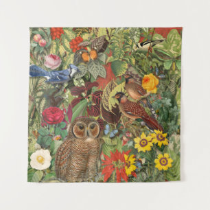 Tapeçaria de Aves e Plantas