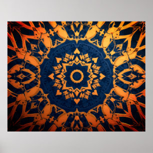 Tapeçaria de Azul + Dourado em um Pôster de Parede