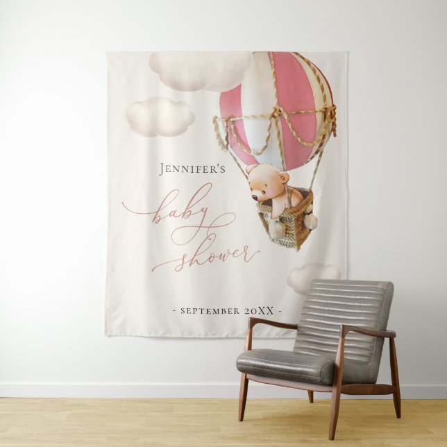 Tapeçaria de Balões de Urso Rosa (In Situ)