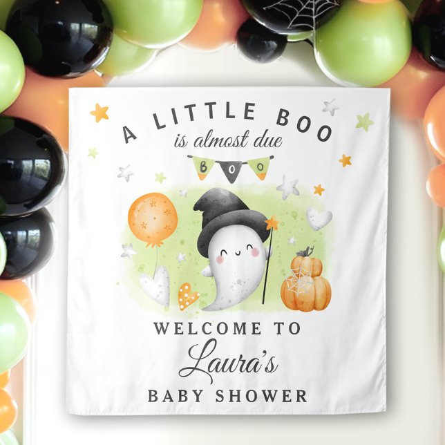 Tapeçaria de Bem-vindo para Chás de Bebê de Hallow (Halloween Baby Shower Welcome Sign Tapestry)