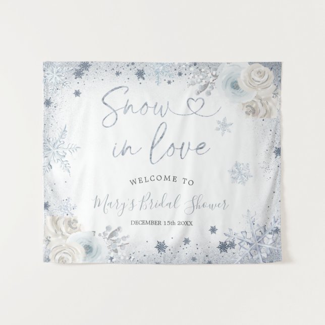 Tapeçaria de boas-vindas ao Chá de panela de floco (Frente (Horizontal))