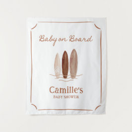 Tapeçaria de Boas-Vindas para Chá de Bebê Surfista