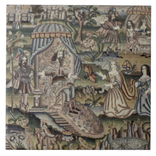 Tapeçaria de bordado da Rainha Esther da Vintage 