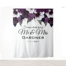 Tapeçaria de casamento floral moderna em branco e 