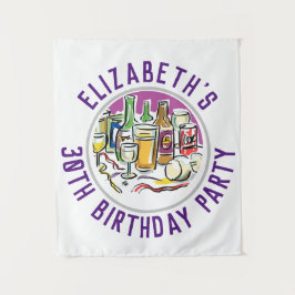 Tapeçaria de Celebração de Aniversário de 30 Anos