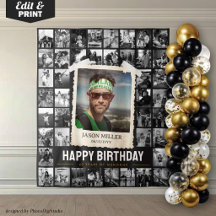 Tapeçaria de Colagem de Fotos Personalizadas, Aniv