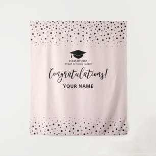 Tapeçaria de Congratulação de Confetes Rosa para F