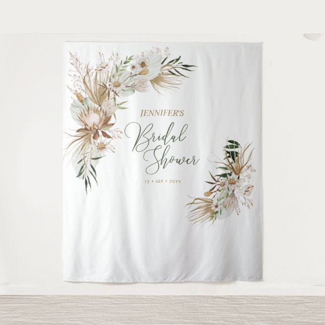 Tapeçaria de Decoração de Chuveiro de Noiva Boêmio (Frente)