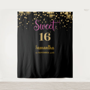 Tapeçaria de Fundo de Banner de Festa Sweet Sixtee