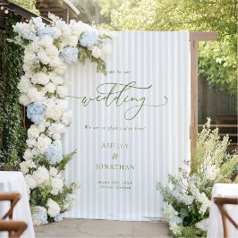Tapeçaria de Fundo de Casamento Azul Elegante