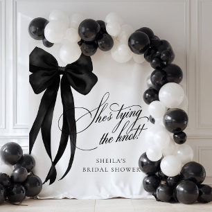 Tapeçaria de Fundo de Casamento com Laço Preto